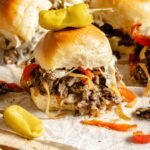 "Philly cheesesteak sliders"